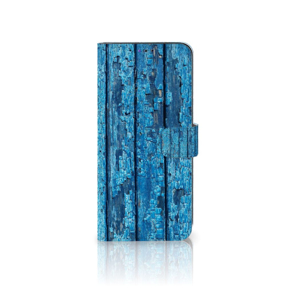 Samsung Galaxy A22 5G Book Style Case Wood Blue