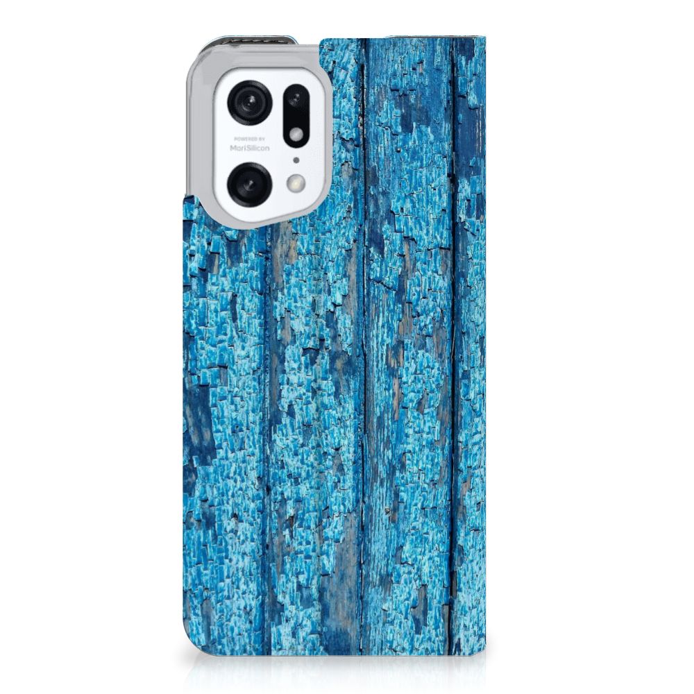 OPPO Find X5 Pro Book Wallet Case Wood Blue