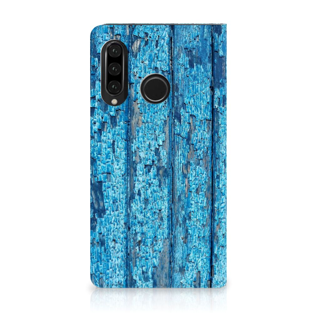Huawei P30 Lite New Edition Book Wallet Case Wood Blue