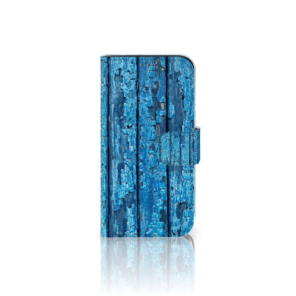 Apple iPhone 12 Mini Book Style Case Wood Blue
