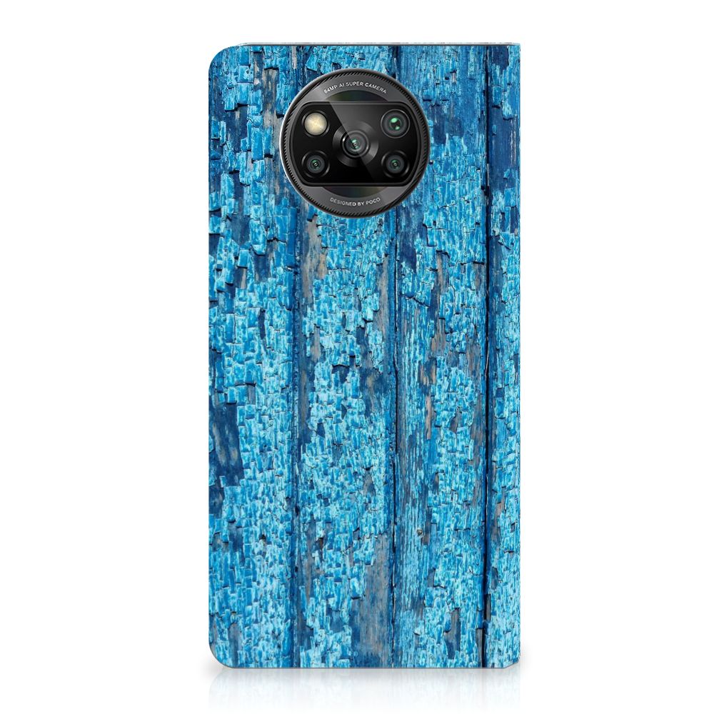 Xiaomi Poco X3 Pro | Poco X3 Book Wallet Case Wood Blue