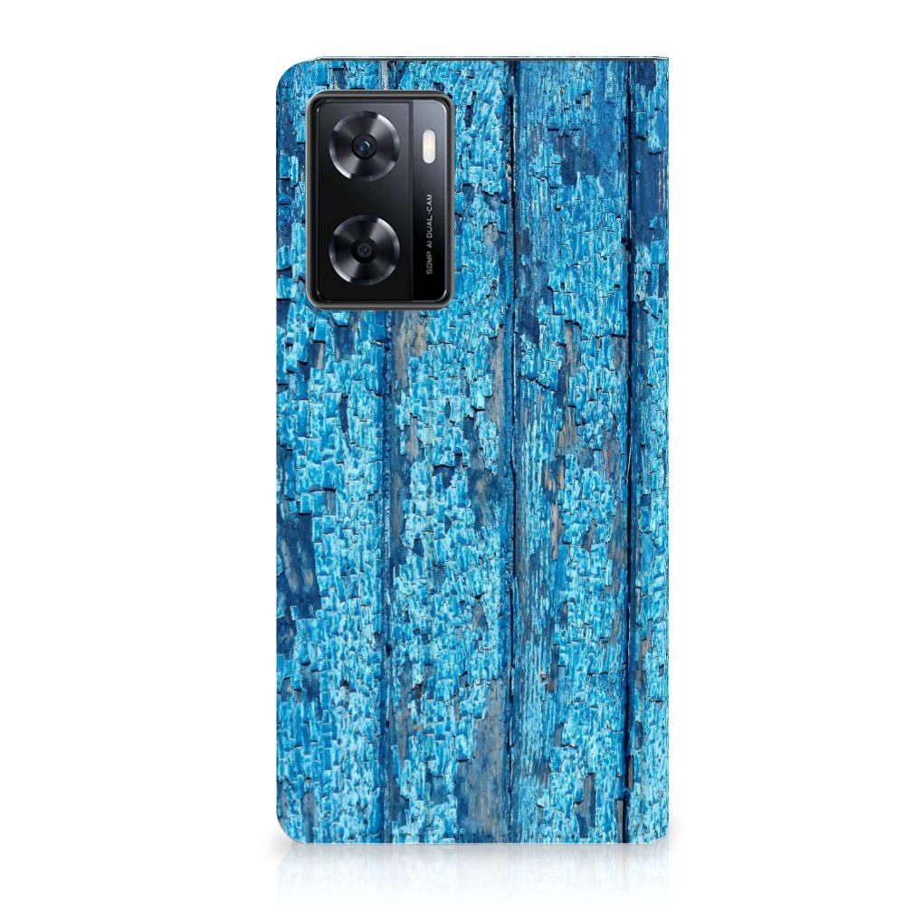 OPPO A57 | A57s | A77 4G Book Wallet Case Wood Blue