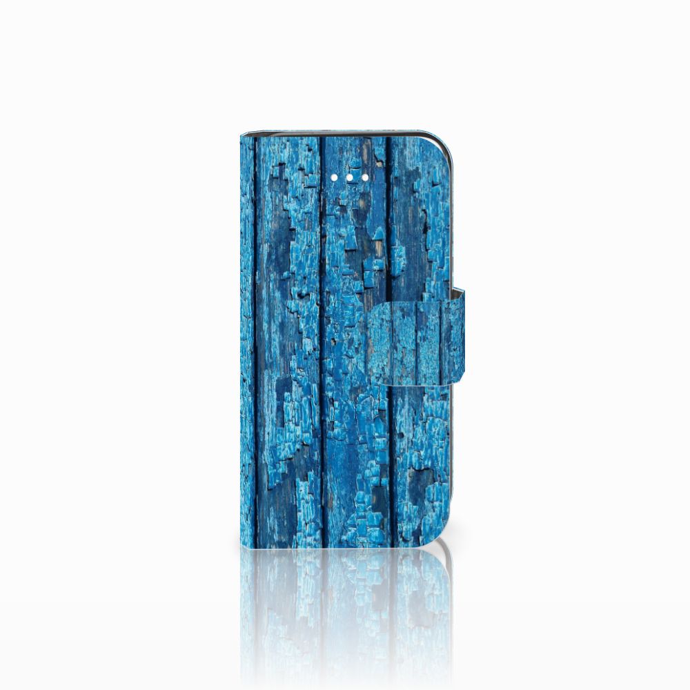 Apple iPhone 5 | 5s | SE Book Style Case Wood Blue