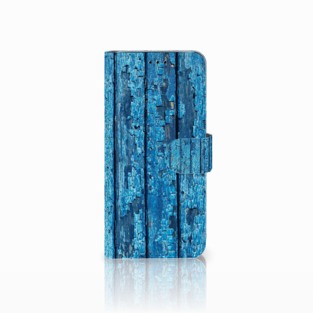 Samsung Galaxy J6 2018 Book Style Case Wood Blue