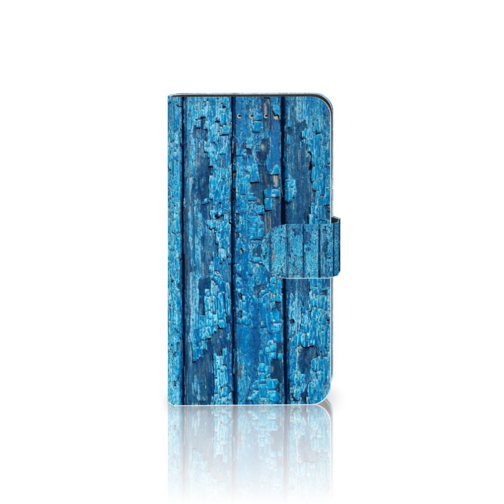 Samsung Galaxy J4 2018 Book Style Case Wood Blue