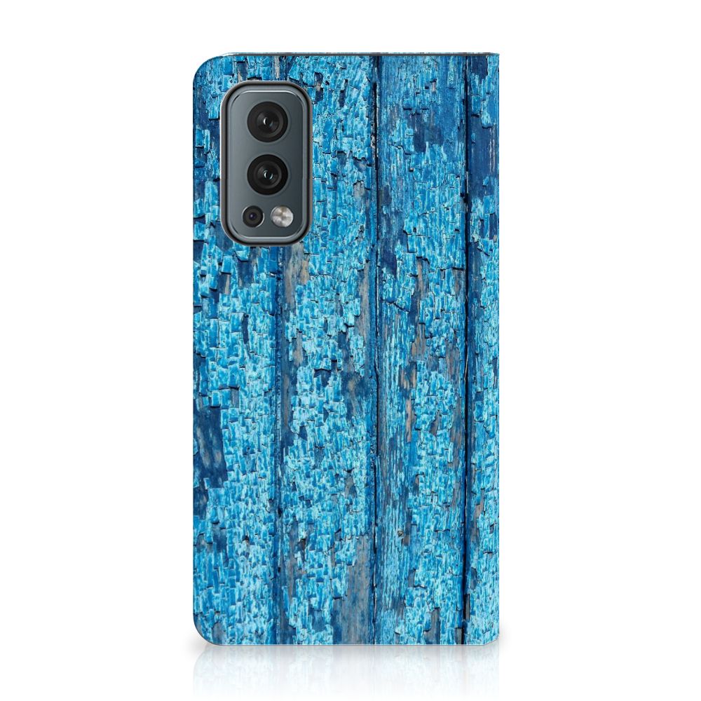 OnePlus Nord 2 5G Book Wallet Case Wood Blue