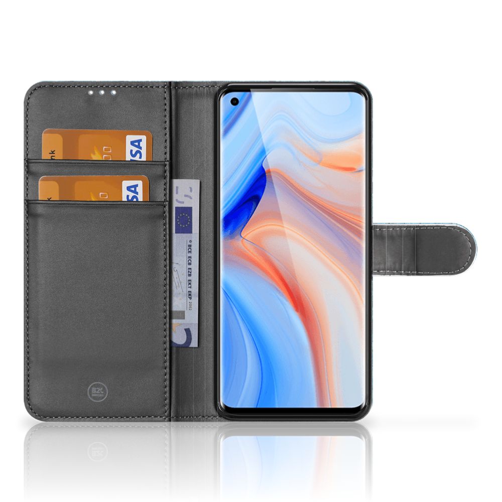 OPPO Reno 4 Pro 5G Book Style Case Wood Blue