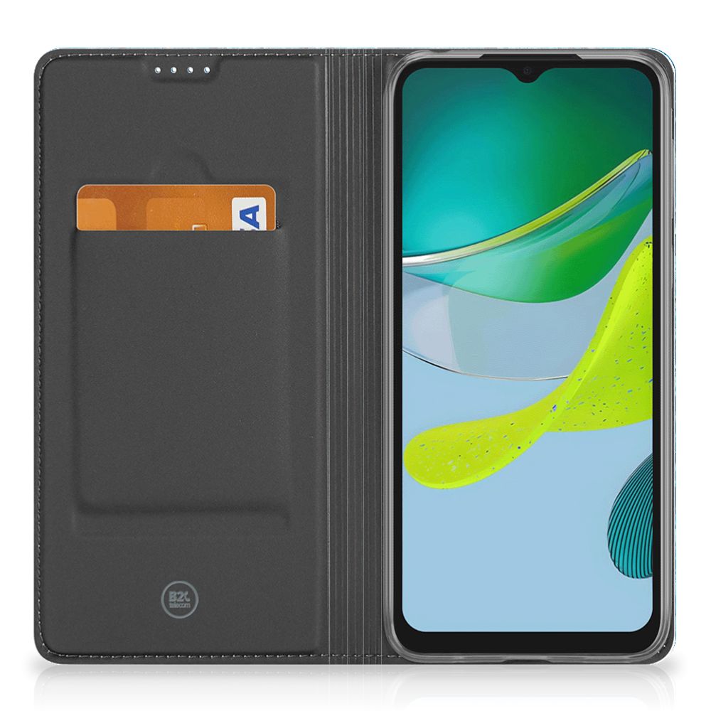 Motorola Moto E13 4G Book Wallet Case Wood Blue