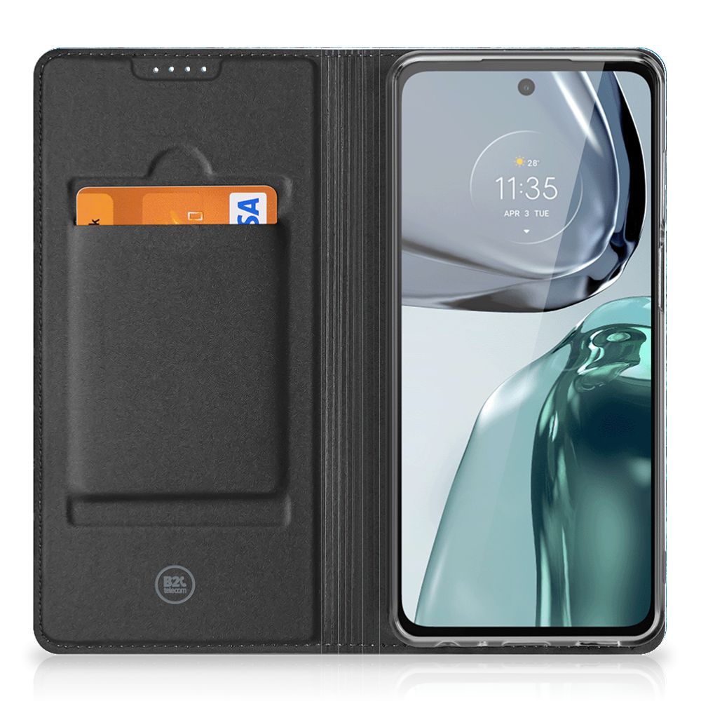 Motorola Moto G62 5G Book Wallet Case Wood Blue