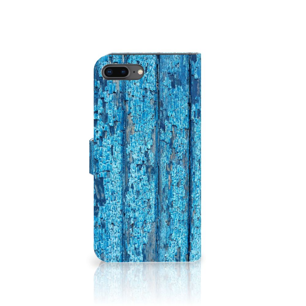 Apple iPhone 7 Plus | 8 Plus Book Style Case Wood Blue