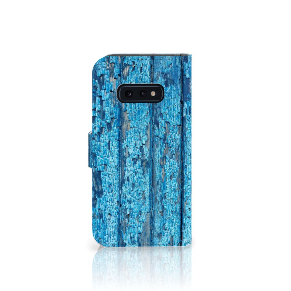 Samsung Galaxy S10e Book Style Case Wood Blue