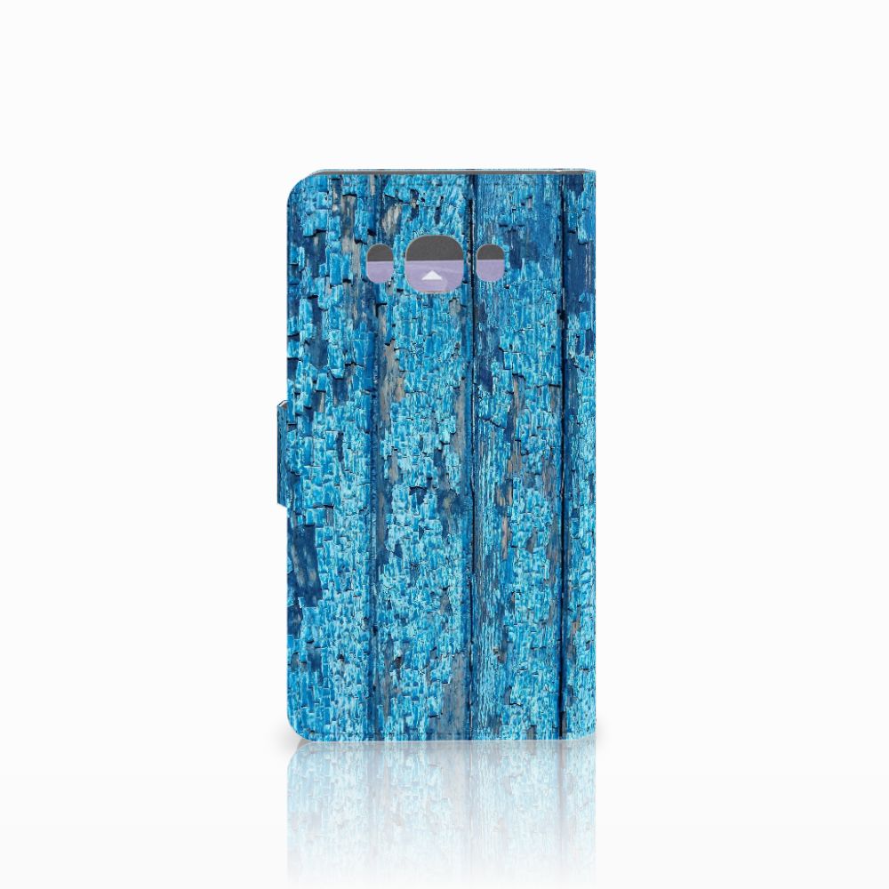 Samsung Galaxy J7 2016 Book Style Case Wood Blue