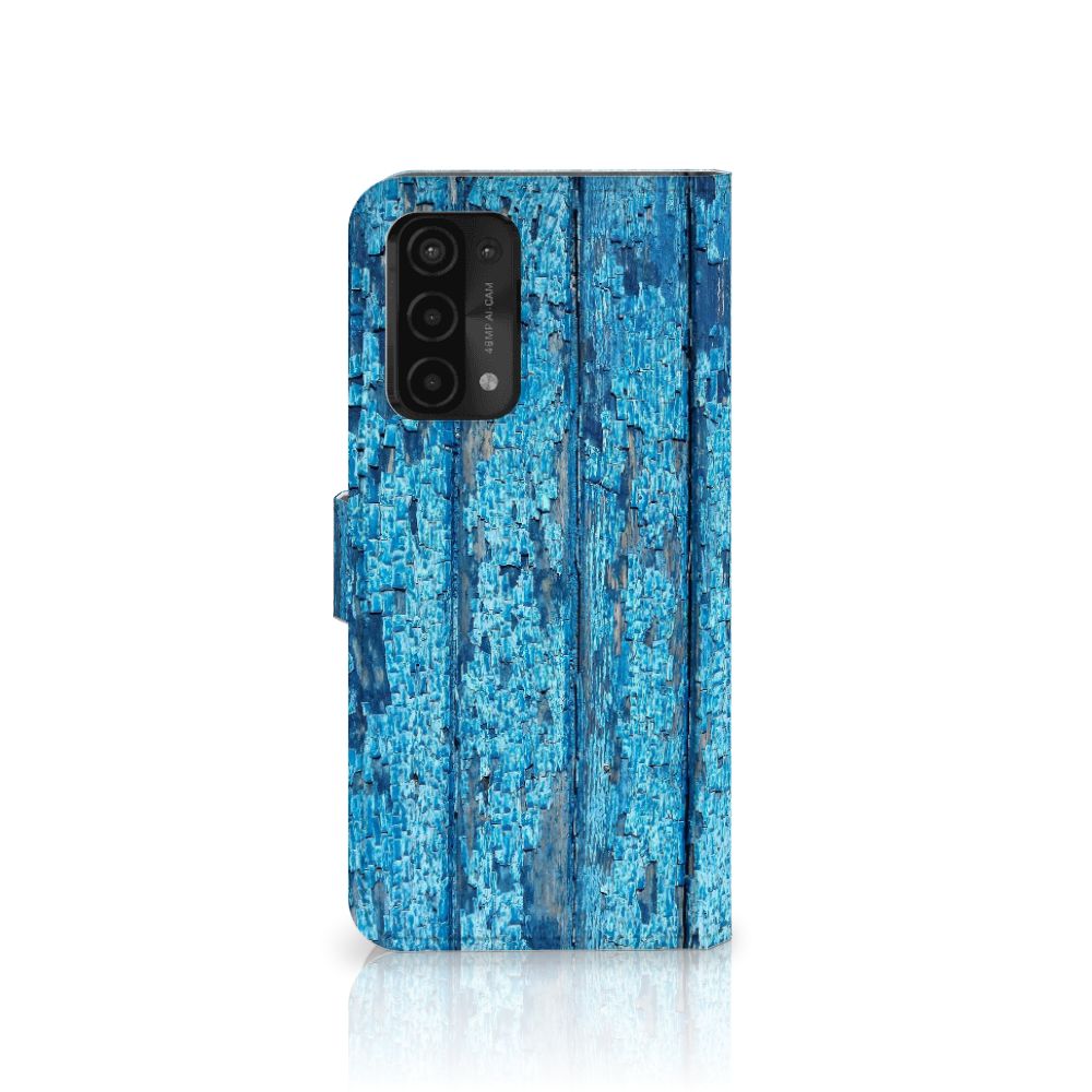 OPPO A54 5G | A74 5G | A93 5G Book Style Case Wood Blue
