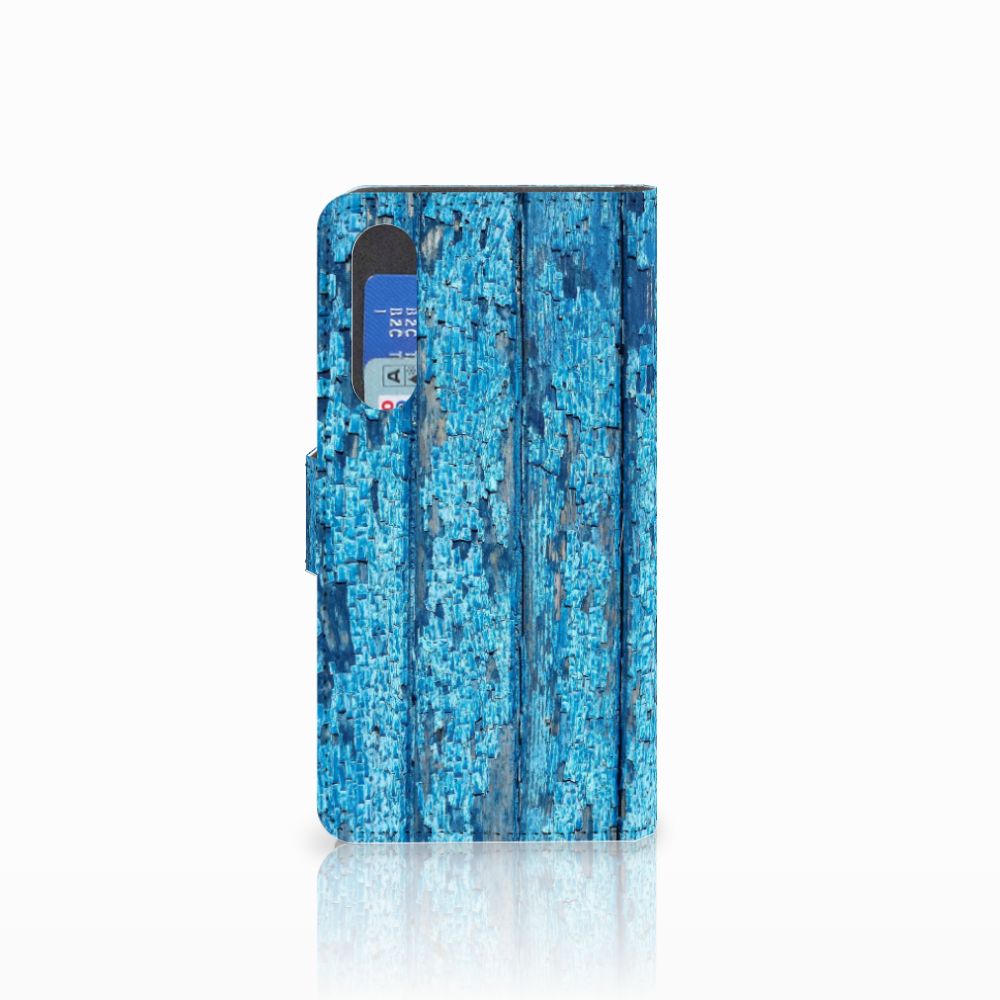 Huawei P30 Book Style Case Wood Blue