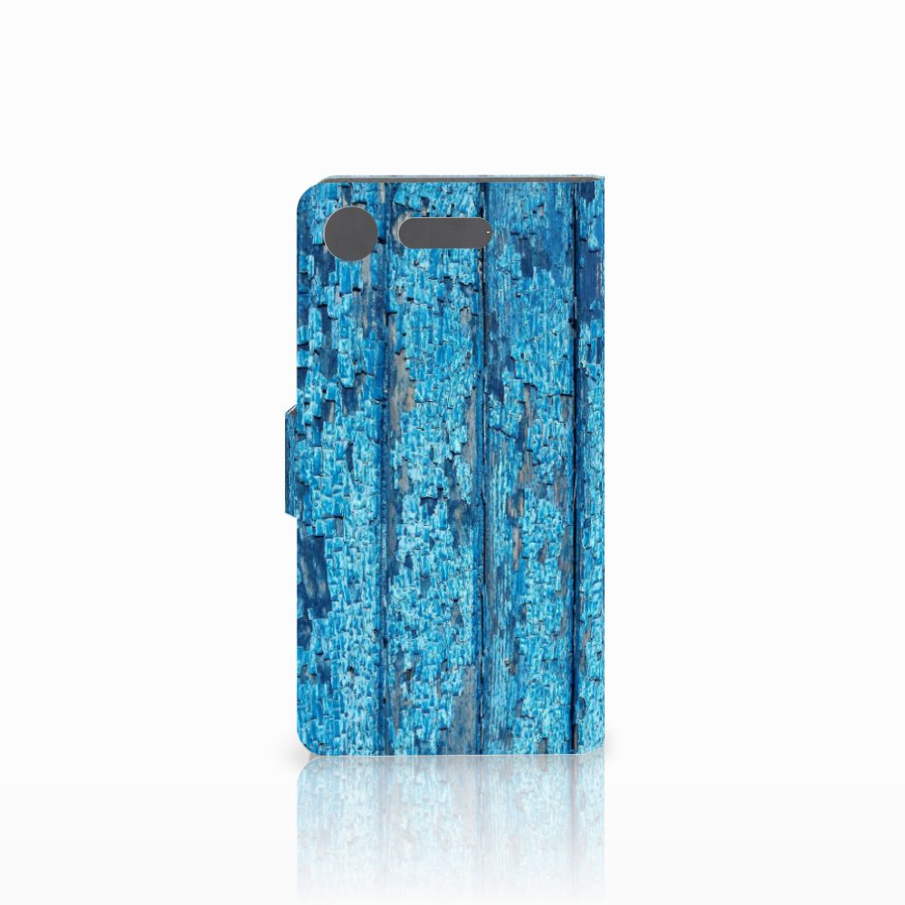 Sony Xperia XZ1 Book Style Case Wood Blue