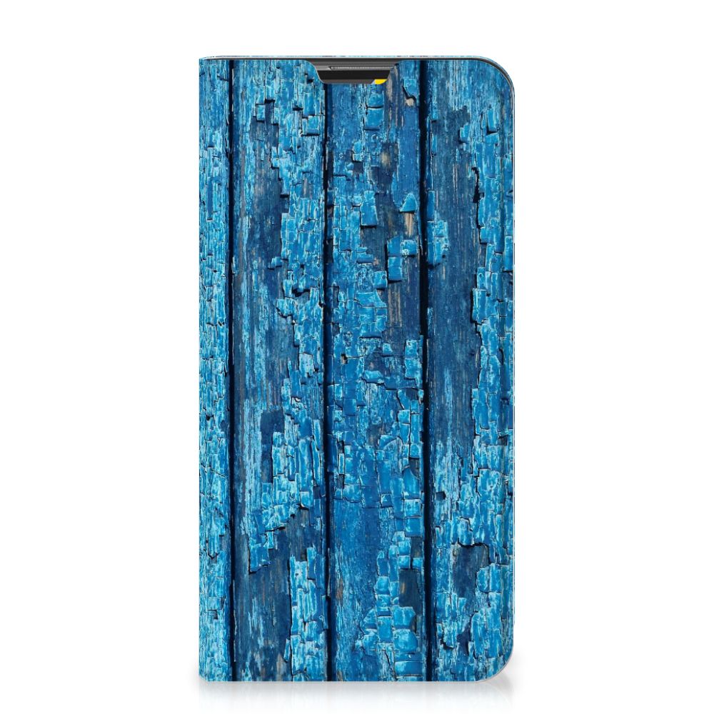 Google Pixel 4a Book Wallet Case Wood Blue