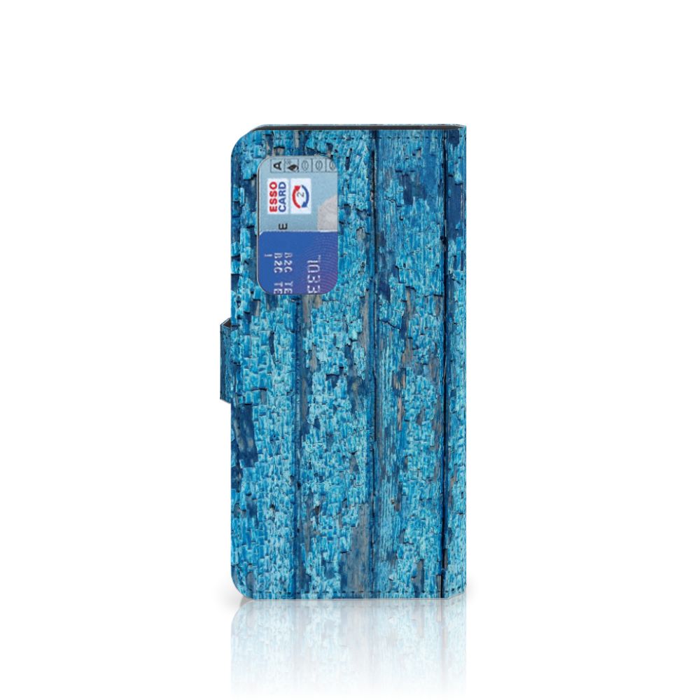 Huawei P40 Pro Book Style Case Wood Blue