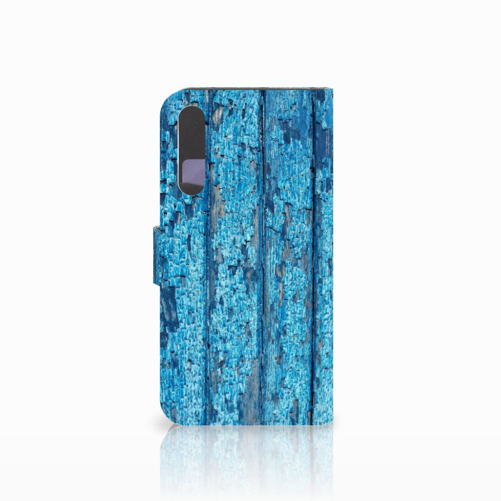 Huawei P20 Pro Book Style Case Wood Blue