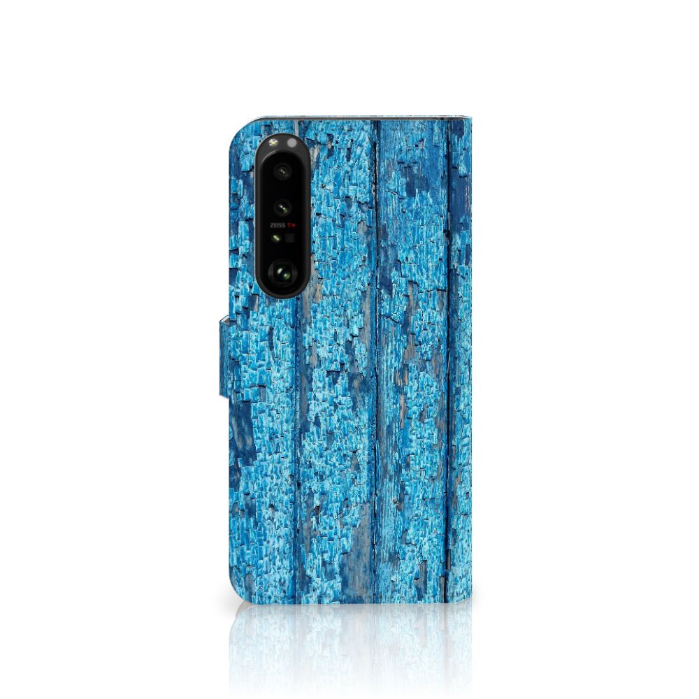 Sony Xperia 1 III Book Style Case Wood Blue