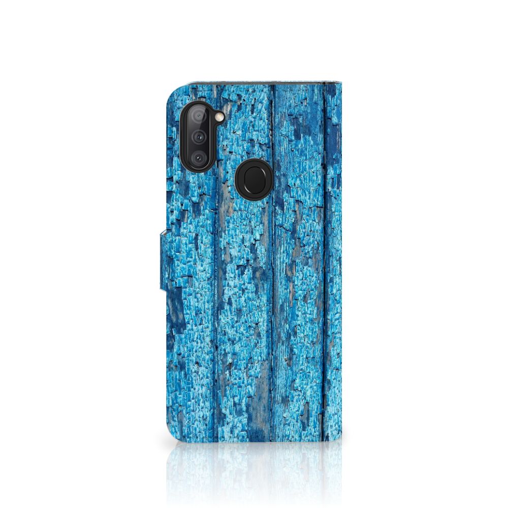 Samsung Galaxy M11 | A11 Book Style Case Wood Blue