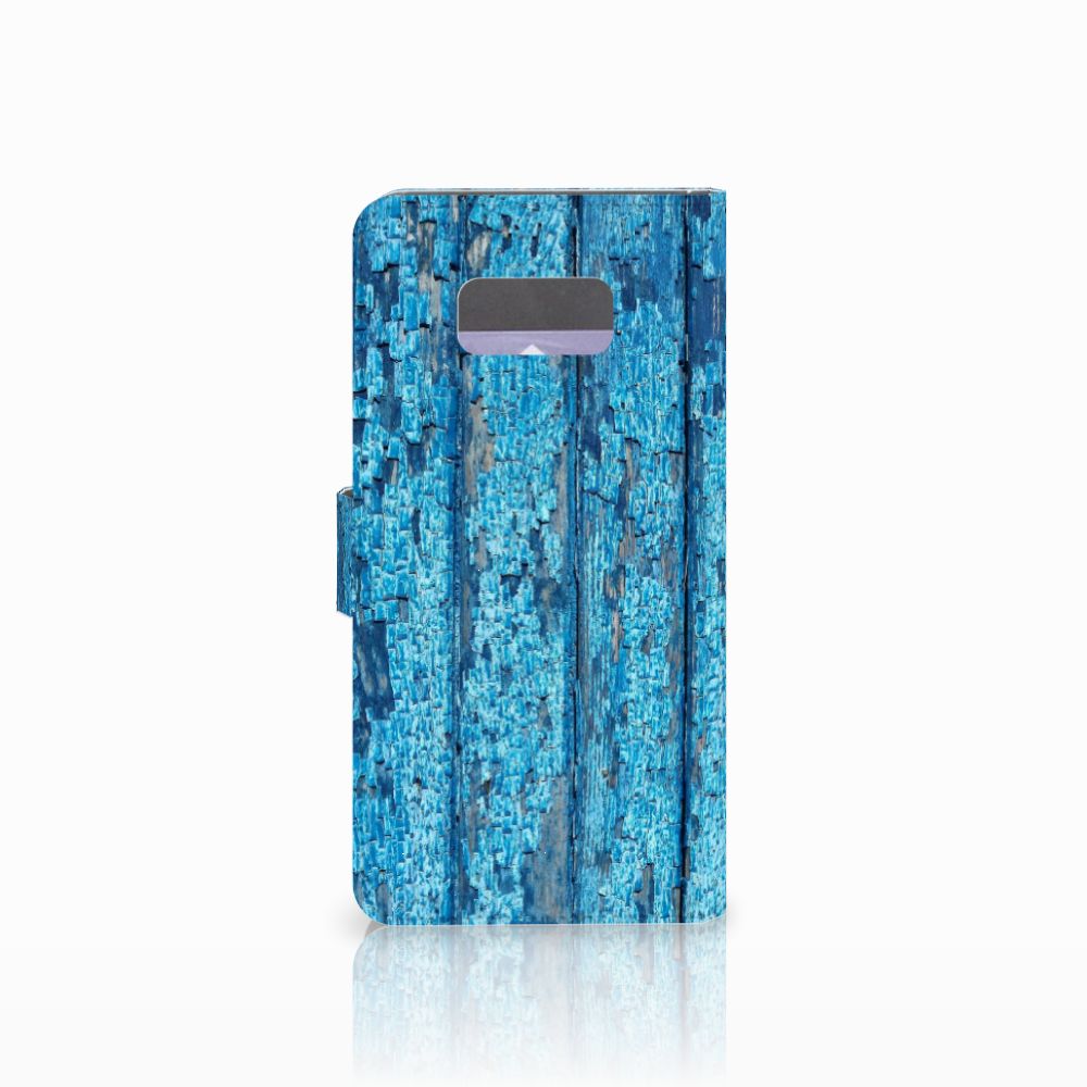 Samsung Galaxy S8 Plus Book Style Case Wood Blue