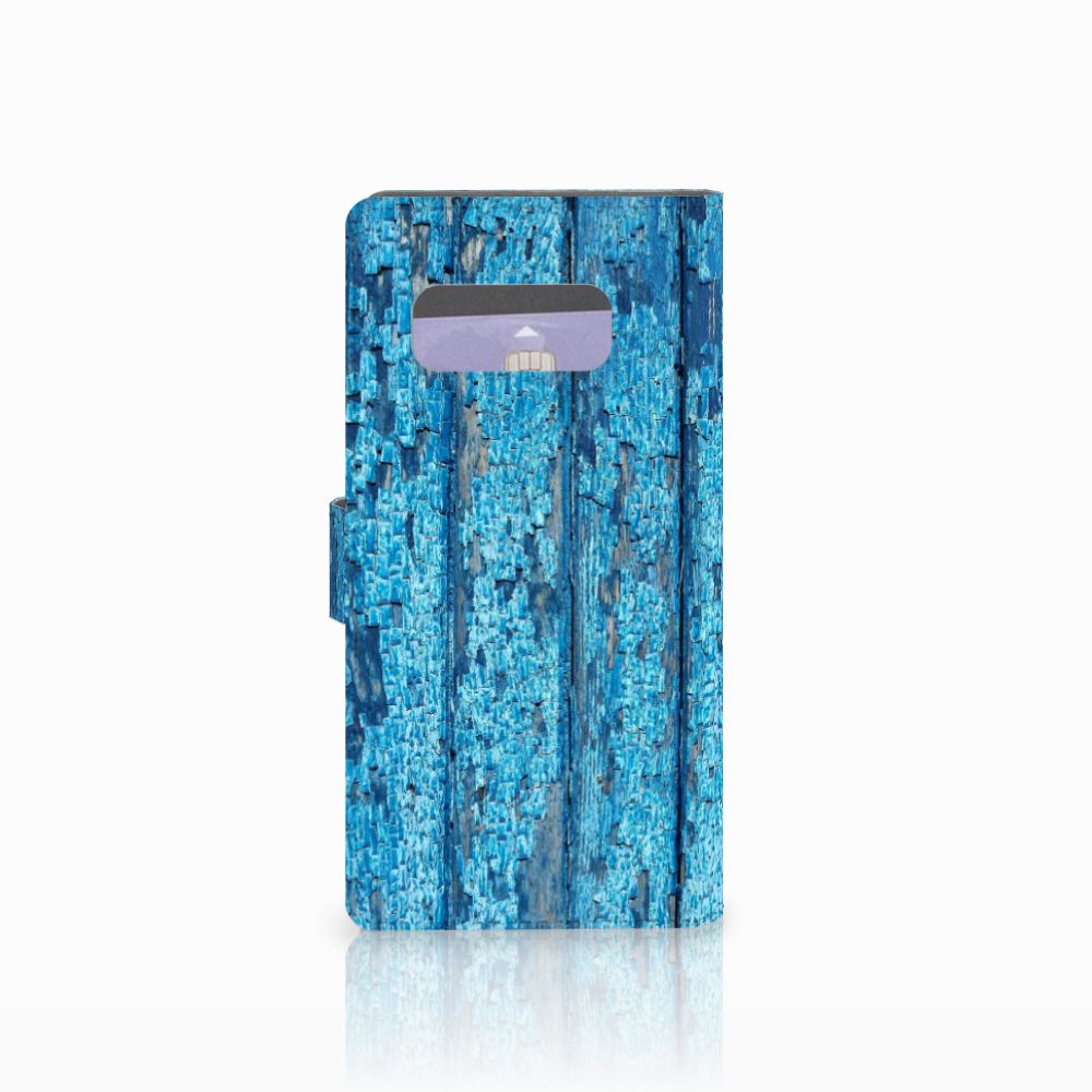 Samsung Galaxy Note 8 Book Style Case Wood Blue