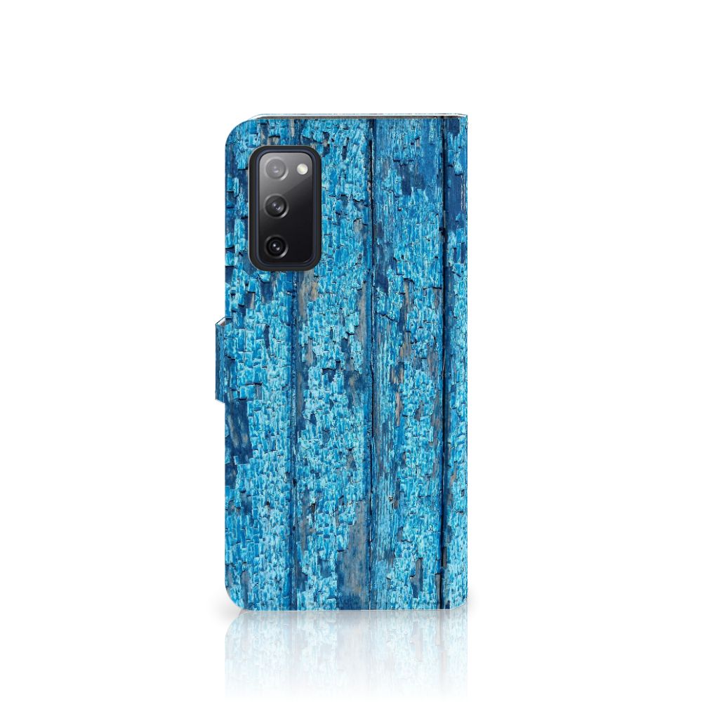 Samsung Galaxy S20 FE Book Style Case Wood Blue