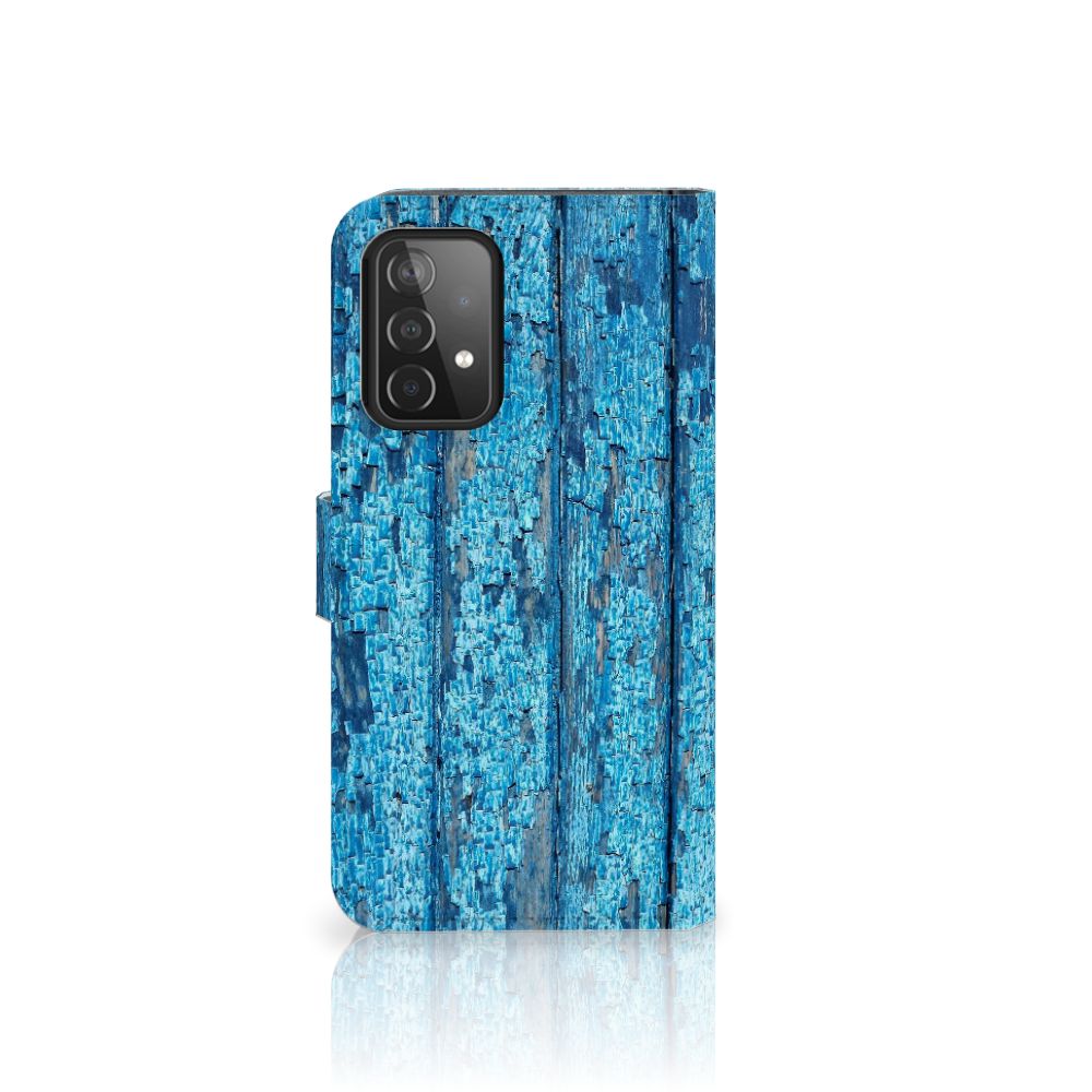 Samsung Galaxy A52 Book Style Case Wood Blue