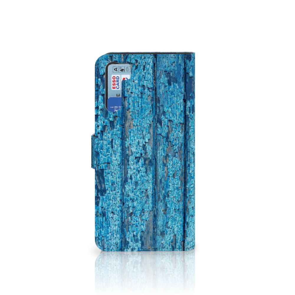 OPPO A91 | Reno3 Book Style Case Wood Blue