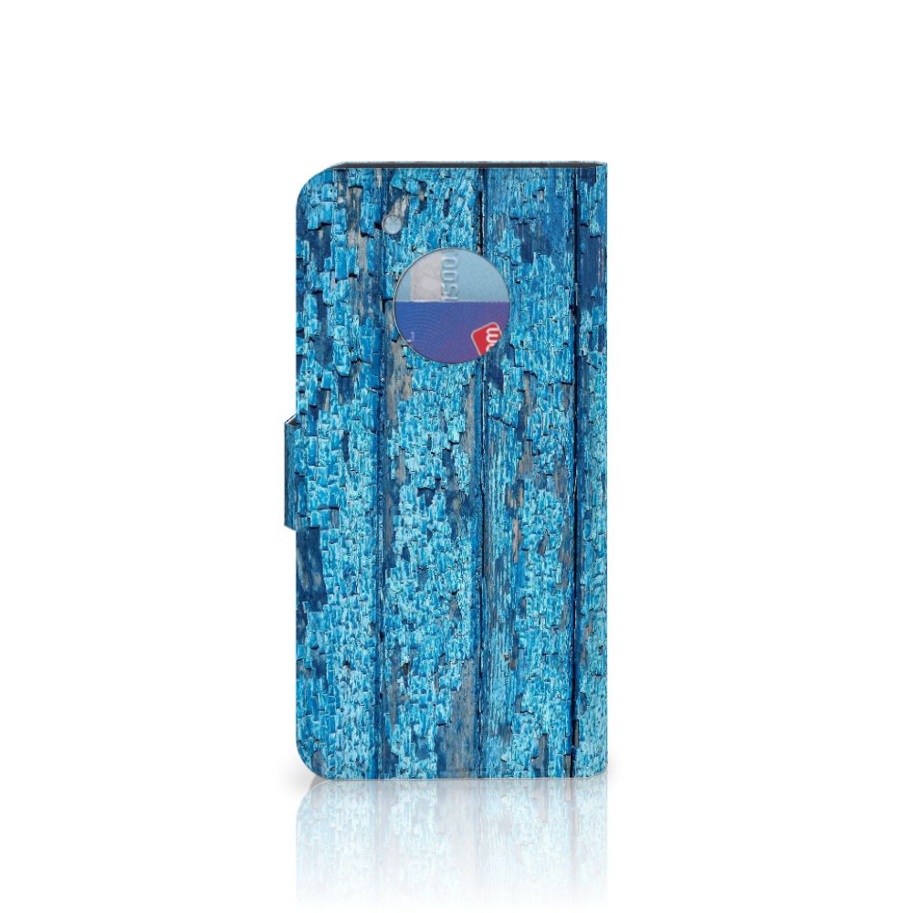 Motorola Moto G5 Plus Book Style Case Wood Blue
