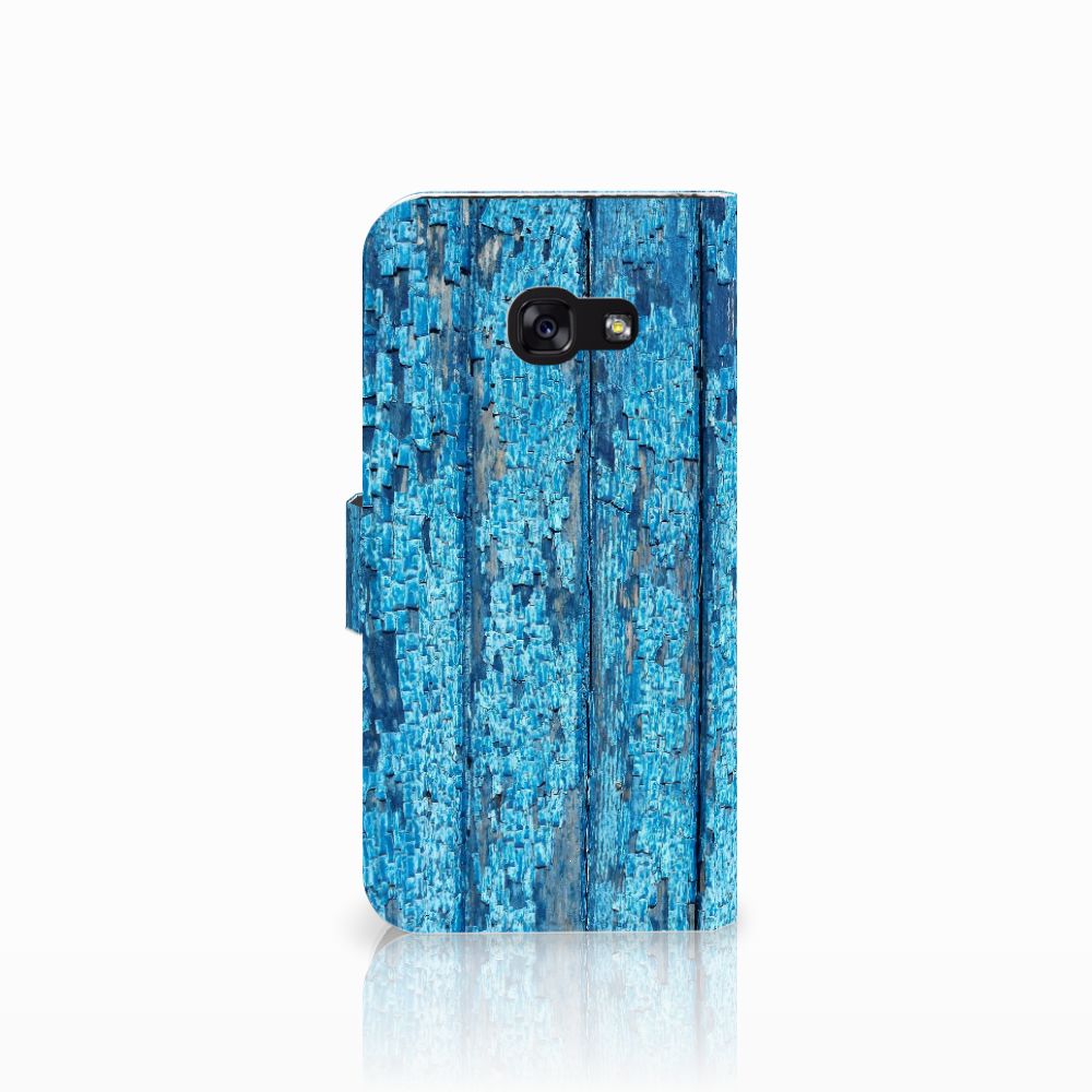 Samsung Galaxy A5 2017 Book Style Case Wood Blue