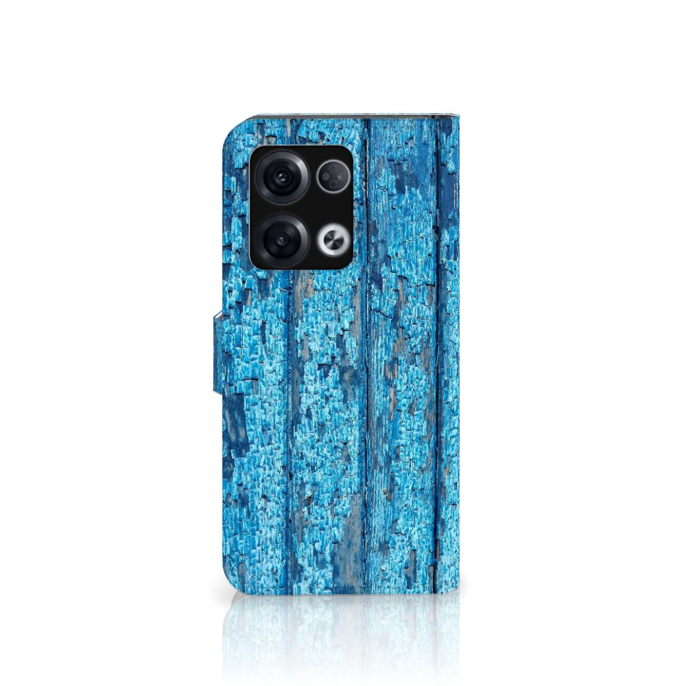 OPPO Reno8 Pro Book Style Case Wood Blue
