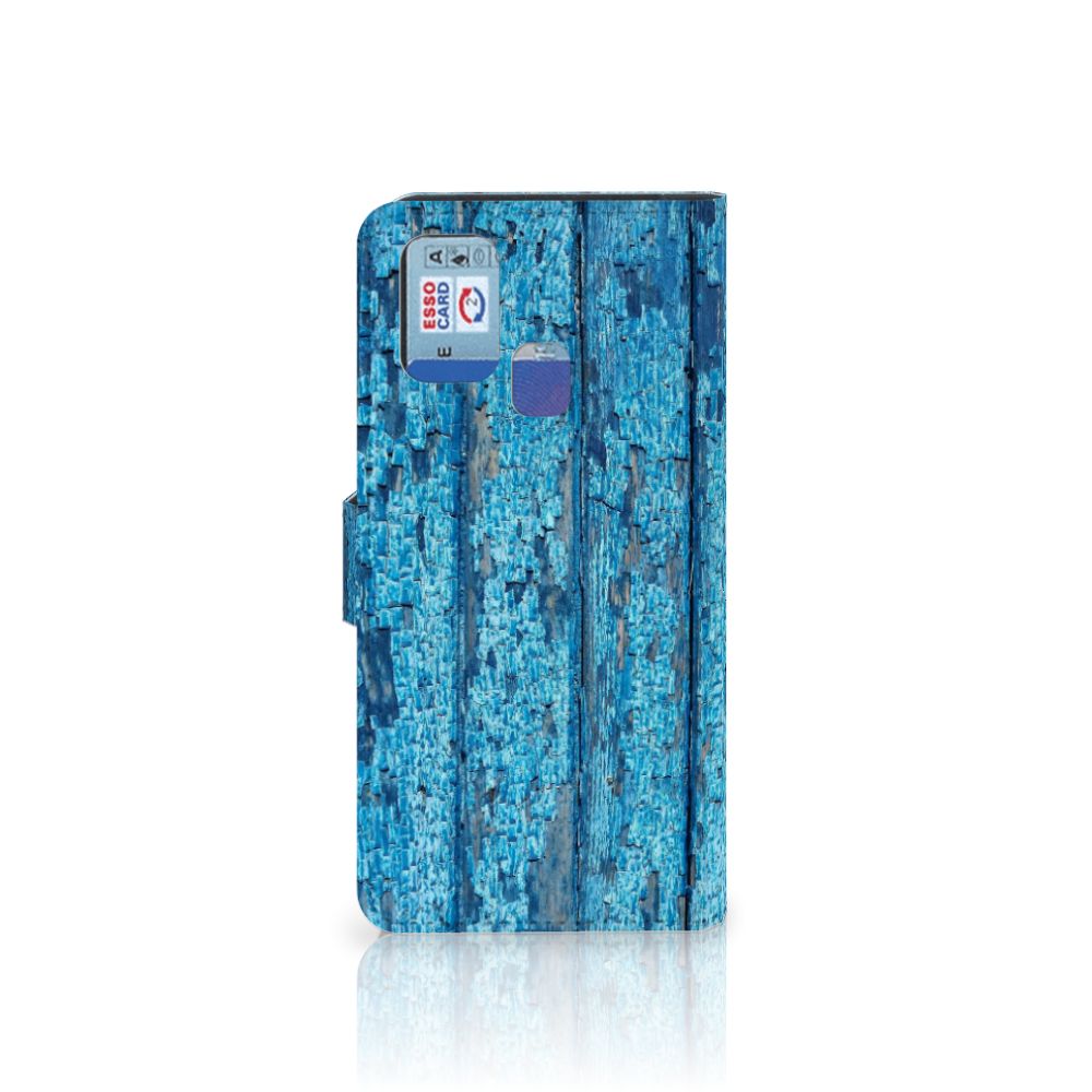 Samsung Galaxy M31 Book Style Case Wood Blue