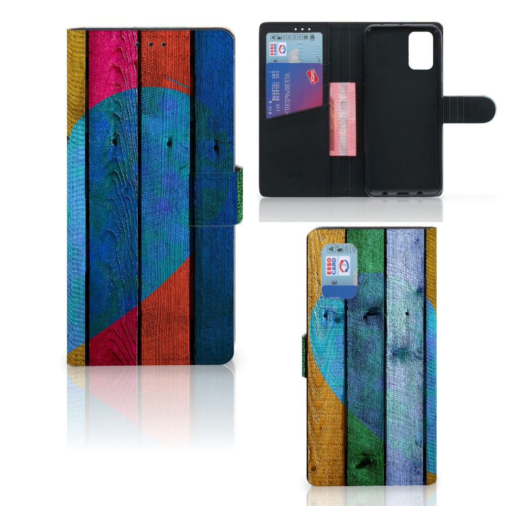 Samsung Galaxy A02s | M02s Book Style Case Wood Heart - Cadeau voor je Vriend