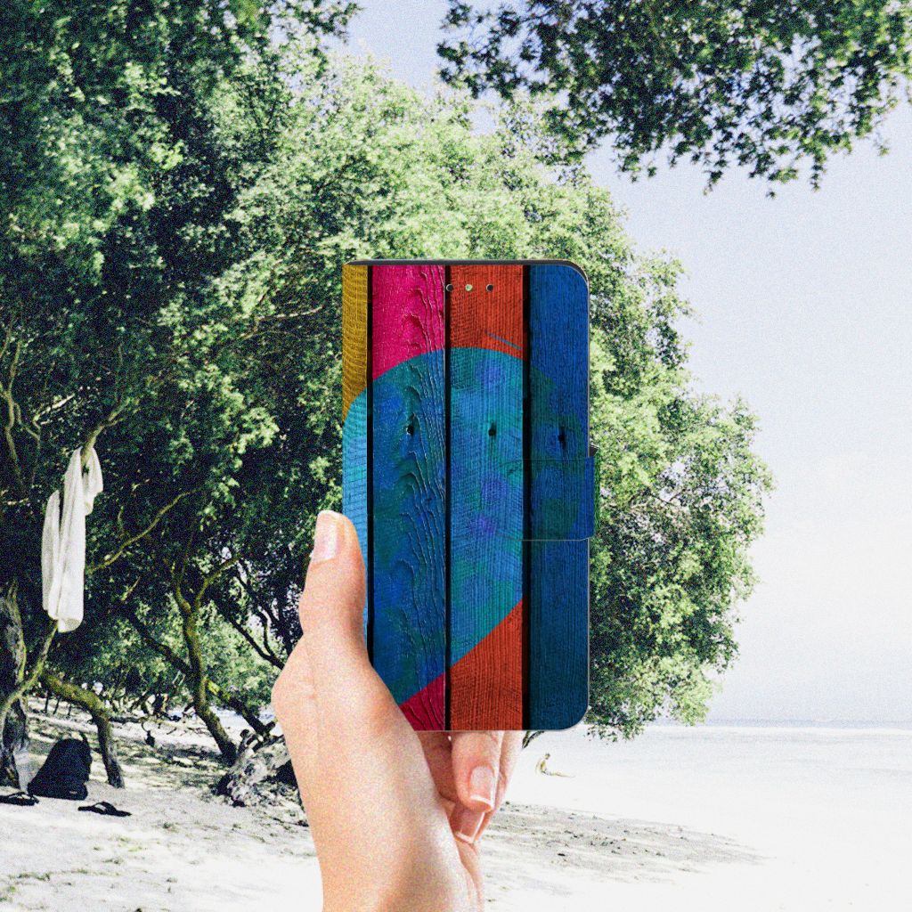 Motorola Moto G5S Plus Book Style Case Wood Heart - Cadeau voor je Vriend