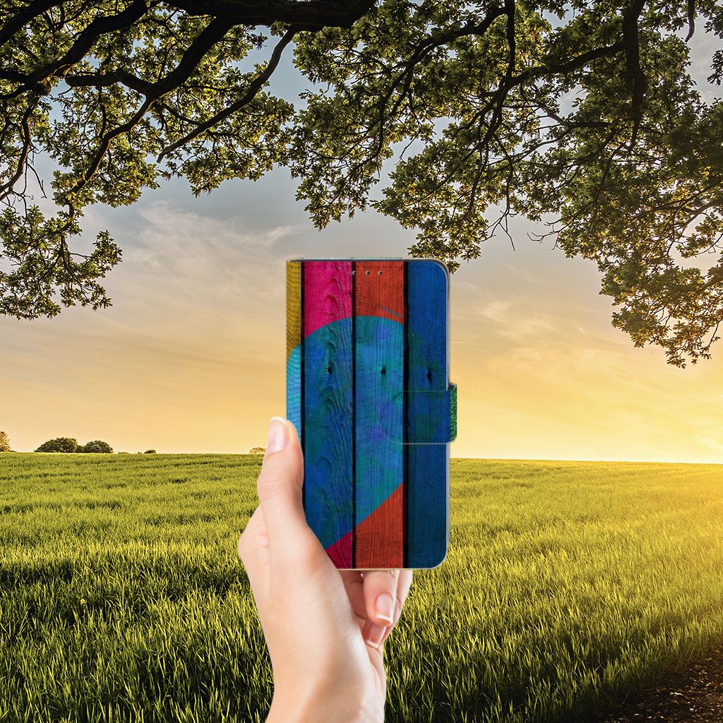 Xiaomi Mi Mix 2s Book Style Case Wood Heart - Cadeau voor je Vriend