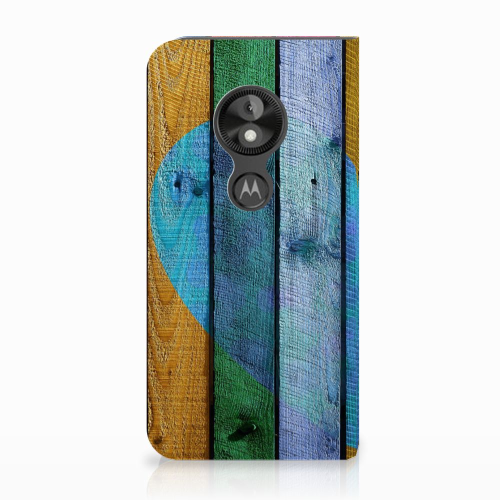 Motorola Moto E5 Play Book Wallet Case Wood Heart - Cadeau voor je Vriend