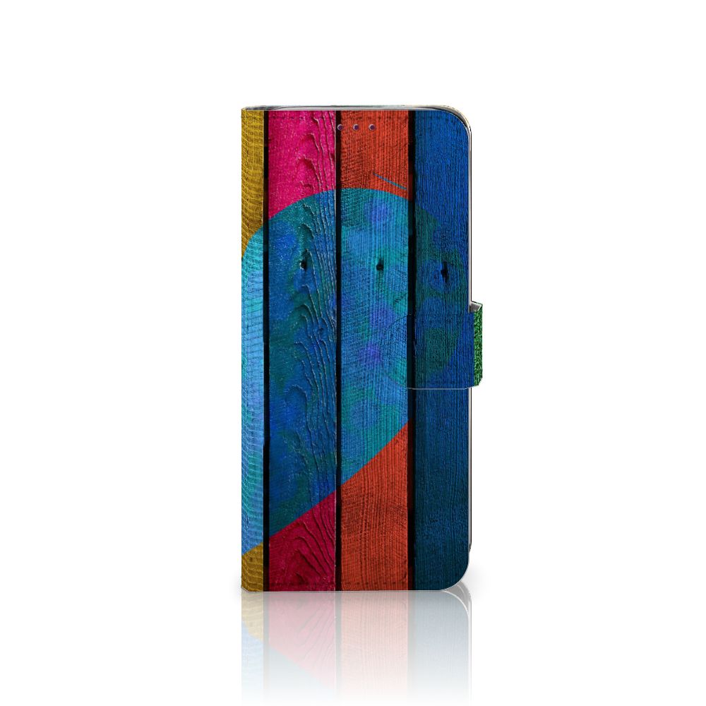 Motorola One Action Book Style Case Wood Heart - Cadeau voor je Vriend