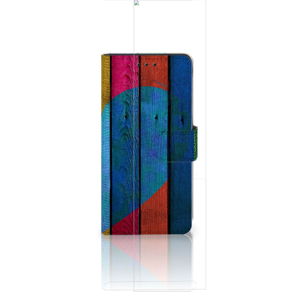 Huawei Ascend P8 Lite Book Style Case Wood Heart - Cadeau voor je Vriend