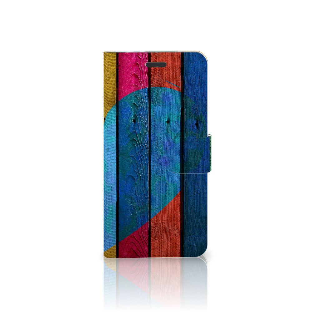 Motorola Moto Z Book Style Case Wood Heart - Cadeau voor je Vriend