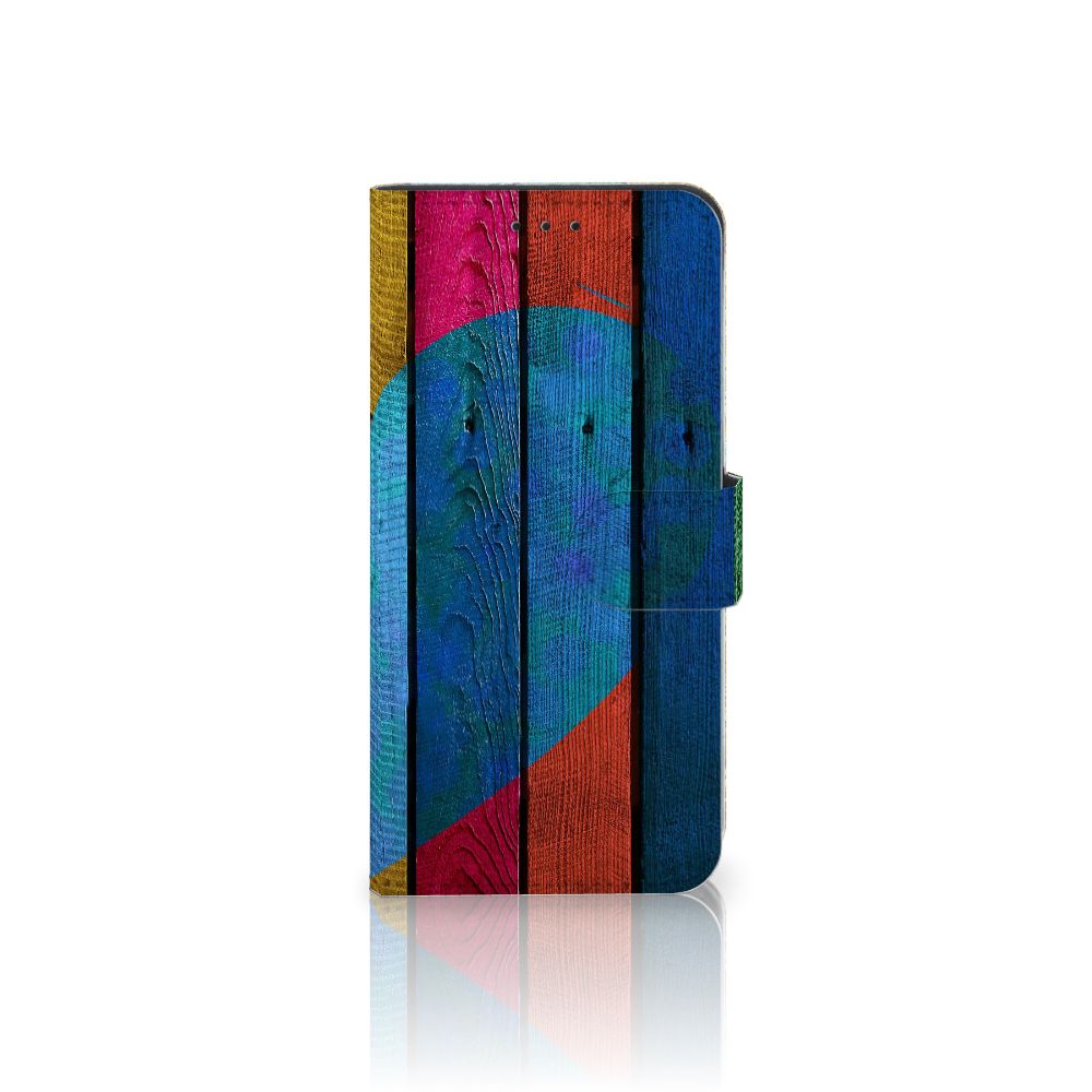 Motorola Moto G5 Plus Book Style Case Wood Heart - Cadeau voor je Vriend