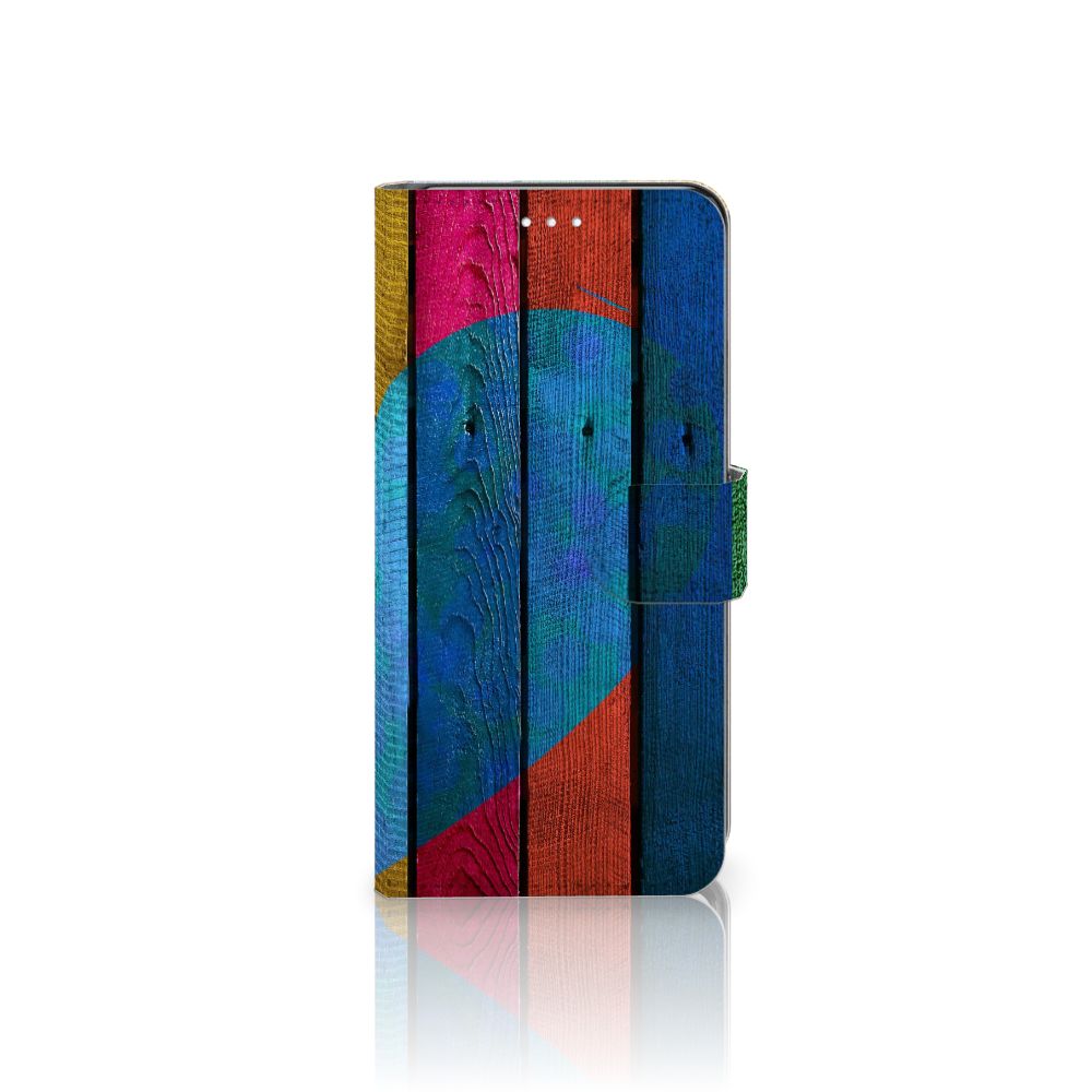 Samsung Galaxy S21 Book Style Case Wood Heart - Cadeau voor je Vriend