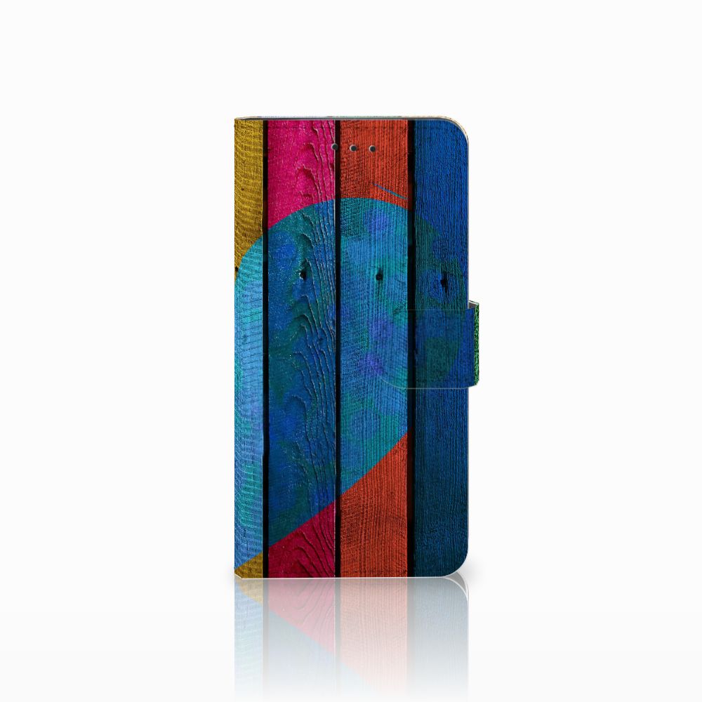Motorola Moto E5 Play Book Style Case Wood Heart - Cadeau voor je Vriend