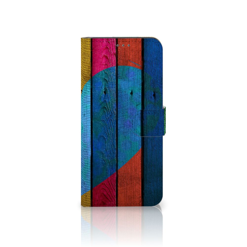 Samsung Galaxy S21 Plus Book Style Case Wood Heart - Cadeau voor je Vriend