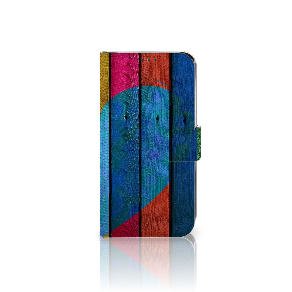 Xiaomi Mi A2 Lite Book Style Case Wood Heart - Cadeau voor je Vriend