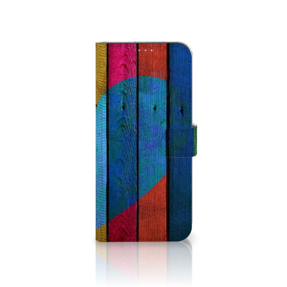 Motorola Moto G60s Book Style Case Wood Heart - Cadeau voor je Vriend