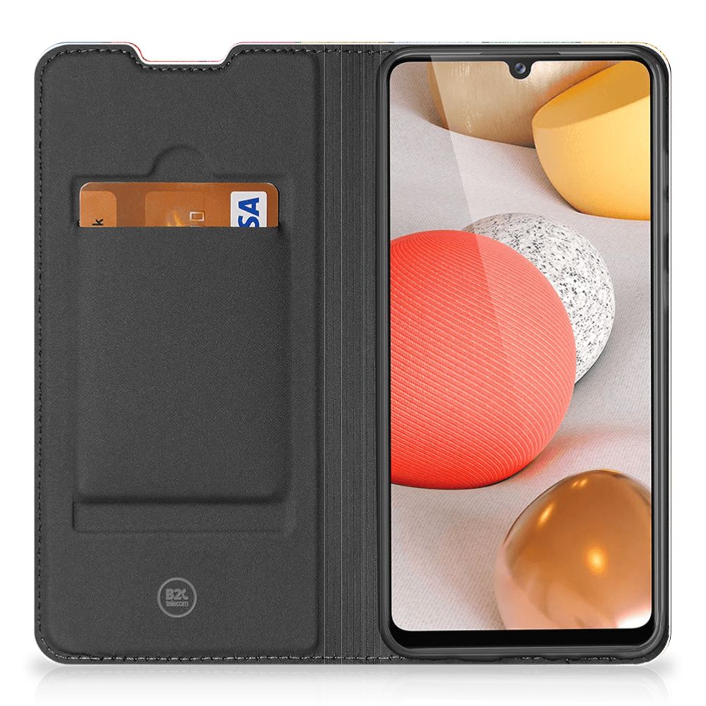 Samsung Galaxy A42 Book Wallet Case Wood Heart - Cadeau voor je Vriend