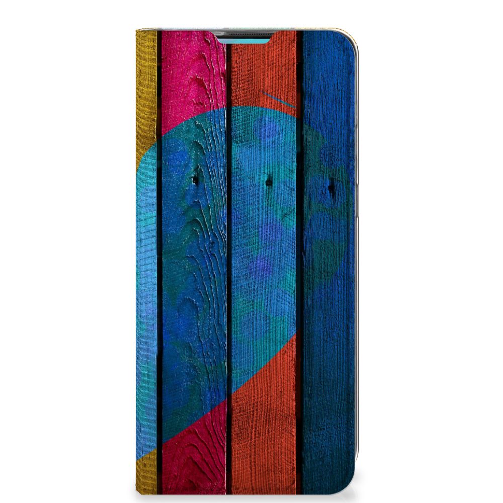 OnePlus 8T Book Wallet Case Wood Heart - Cadeau voor je Vriend
