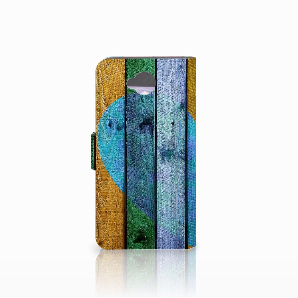 Microsoft Lumia 650 Book Style Case Wood Heart - Cadeau voor je Vriend