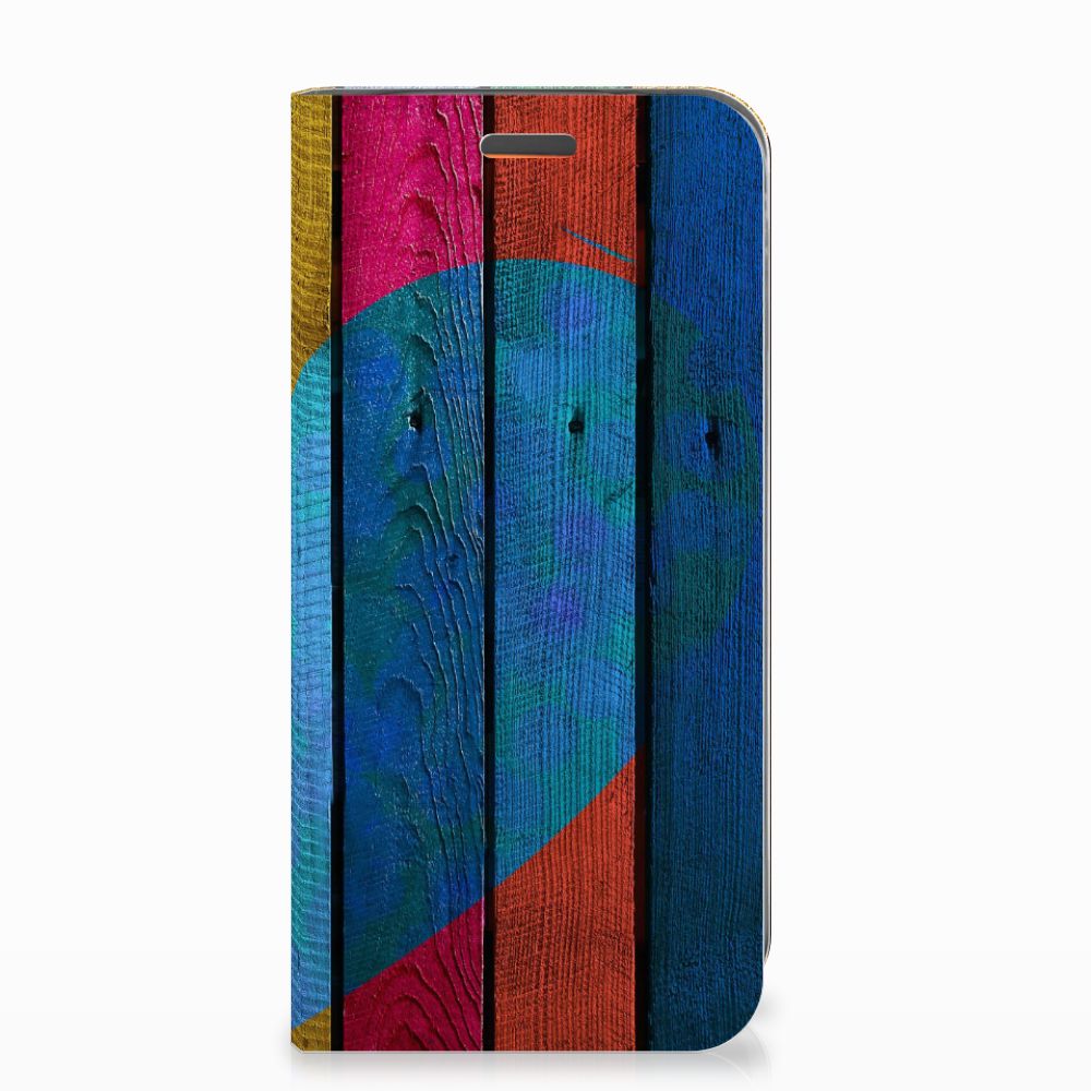 Motorola Moto E5 Play Book Wallet Case Wood Heart - Cadeau voor je Vriend
